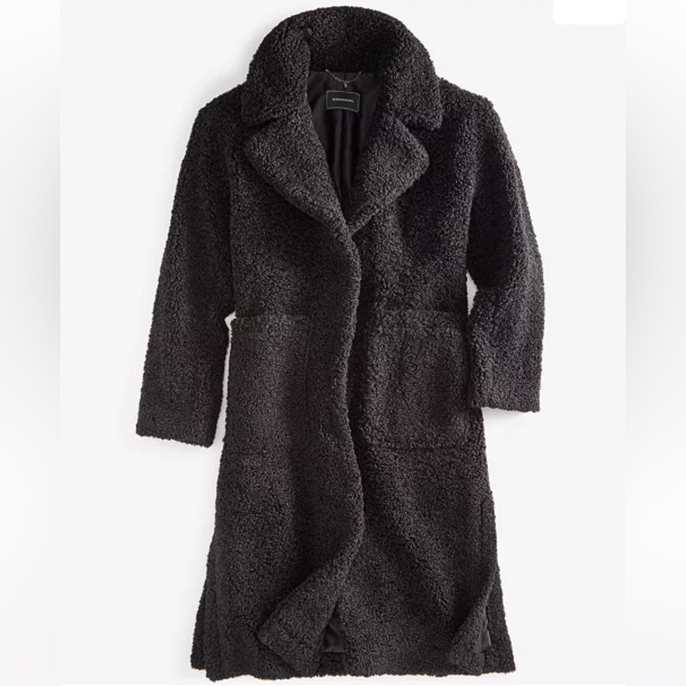 BCBGMAXAZRIA Women’s notched-collar Teddy Coat